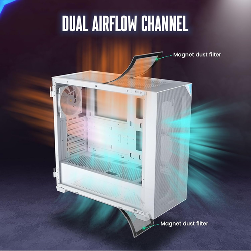 AL800 Full Tower PC Computer Case W/Door Opening Design Tempered Glass, E-ATX/AT - Picture 6 of 8