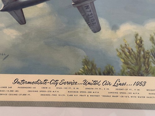 Original 1953 Lithographie eines Flugzeugs von Thompson Products INC | Wohndeko - Bild 5 von 10