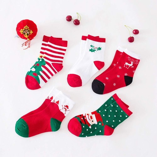 Christmas Socks for Kids 5 Pack Holiday Gift Set Fun Designs for Boys and Girls - Picture 3 of 7