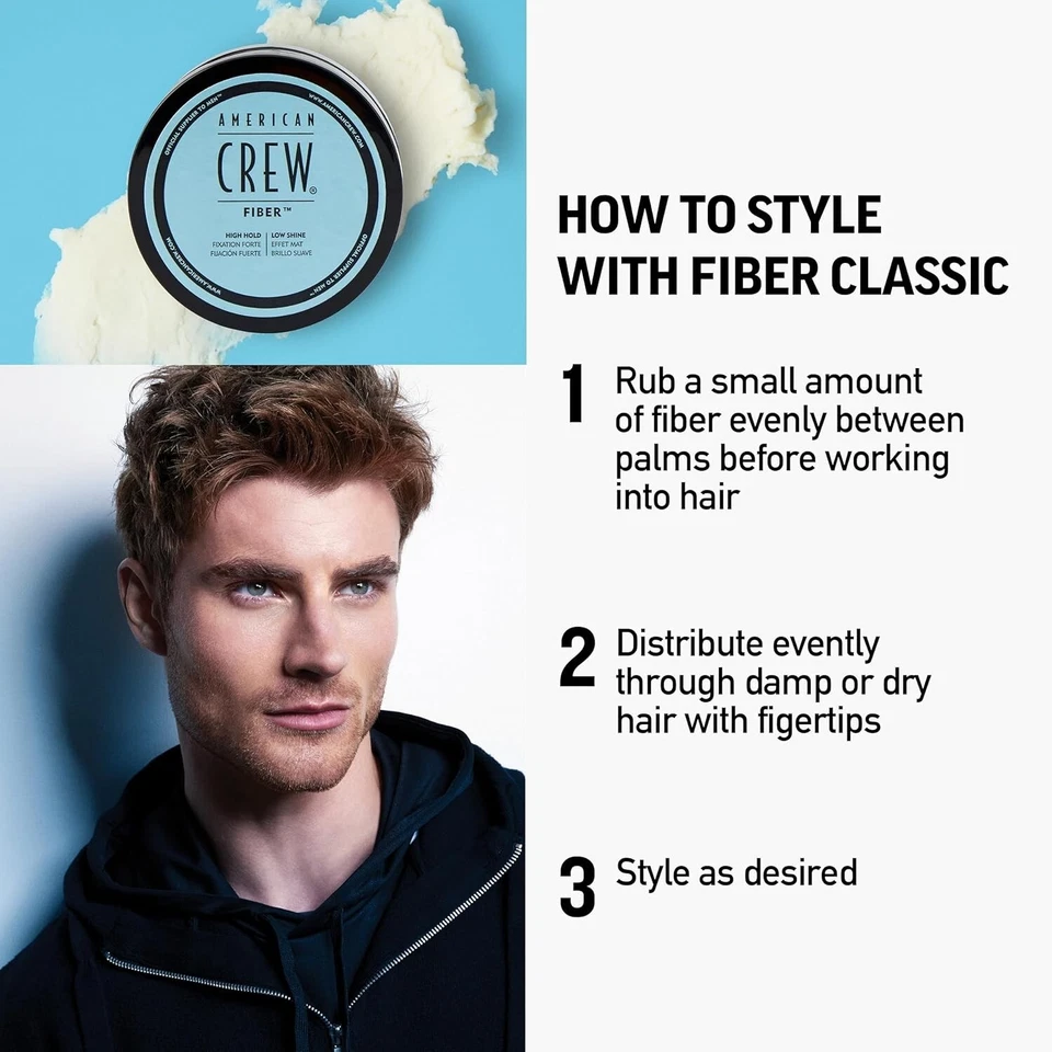 Lot of 2 American Crew Fiber 3oz Pliable Fiber with High Hold and Low Shine - Image 3 of 4