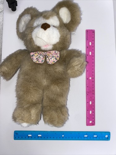 Vintage Commonwealth Plush Brown Mouse with Floral Bowtie - Picture 12 of 12