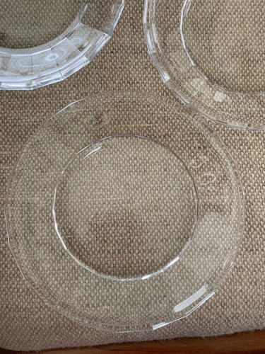 Vintage Mikasa Lead Crystal Salad Plates 8” Faceted edge Set Of 3 - Picture 12 of 12