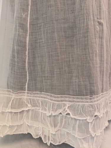 WEDDING WORTHY EARLY EDWARDIAN 3 PC BRIDAL NET DRESS W RUFFLES + TRAIN - Picture 10 of 10