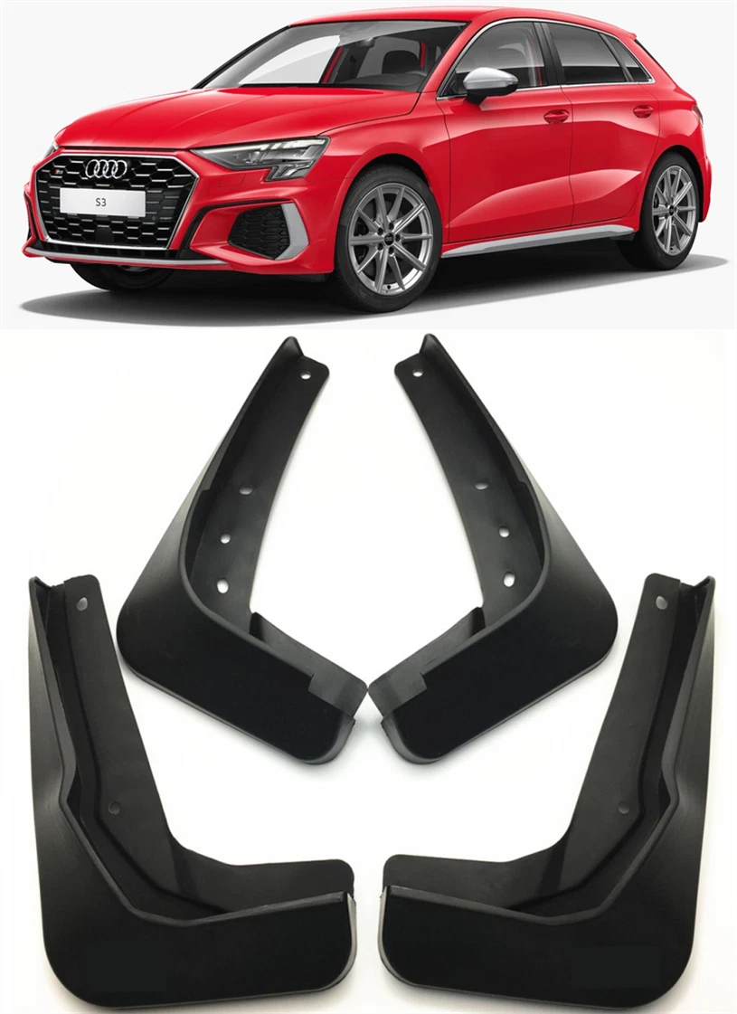 Kit Parafanghi Anteriori E Posteriori X AUTOHAUX Per Audi A3 Hatchback 2016-2019 – Paraspruzzi In TPU Con Accessori Di Montaggio, Facili Da Installare