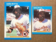 Eddie Murray 1987 Fleer Glossy Base & Mini Baseball Cards. Orioles