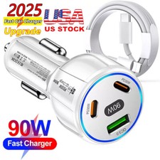 90W Fast Charging Car Charger For iPhone 16 15 14 13 12 11 Pro Max XS XR 7Plus
