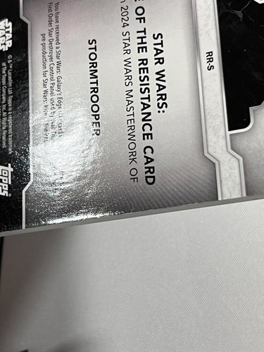 STORMTROOPER 2024 Topps Star Wars Masterwork Rise of the Resistance Relic RR-S 丶 - Picture 3 of 3