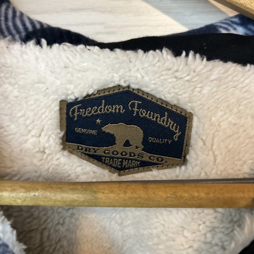 Freedom Foundry Men Plaid Fleece Sherpa Lined SHIRT JACKET(MIDNIGHT BLUE L) NWT - Picture 3 of 5