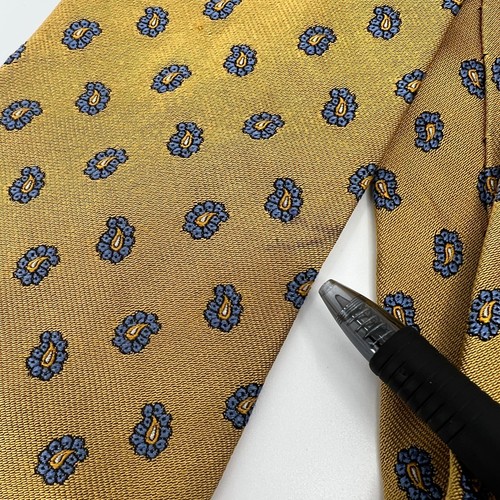 Vintage Brooks Brothers Herren-Krawatte goldfarbenes Shirt reine Seide USA gelb - Bild 5 von 11