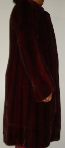 Abrigo de piel de visón Anne Dee Goldin Burgandy talla 2-4 como nuevo envío gratuito - Imagen 6 de 8