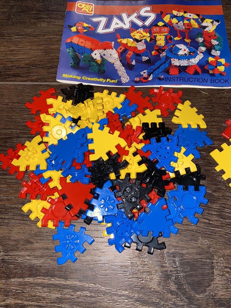 Vtg 1987 ZAKS 1980s Plastic Building Toys w/Box 95 Pieces Vtg 1987 ZAKS 1980s Plastic Building Toys w/Box 95 Pieces