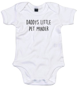 pet minder body suit personalised daddys little baby grow gift ebay