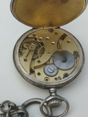 WWI Junghans Pocket Watch Silver 800 Germany 0179780 UNTESTED. - Picture 11 of 12