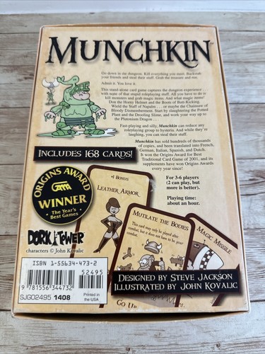 Steve Jackson Games SJG1408 Munchkin Card Game 1st Edition 2011 - No Die - Picture 7 of 10