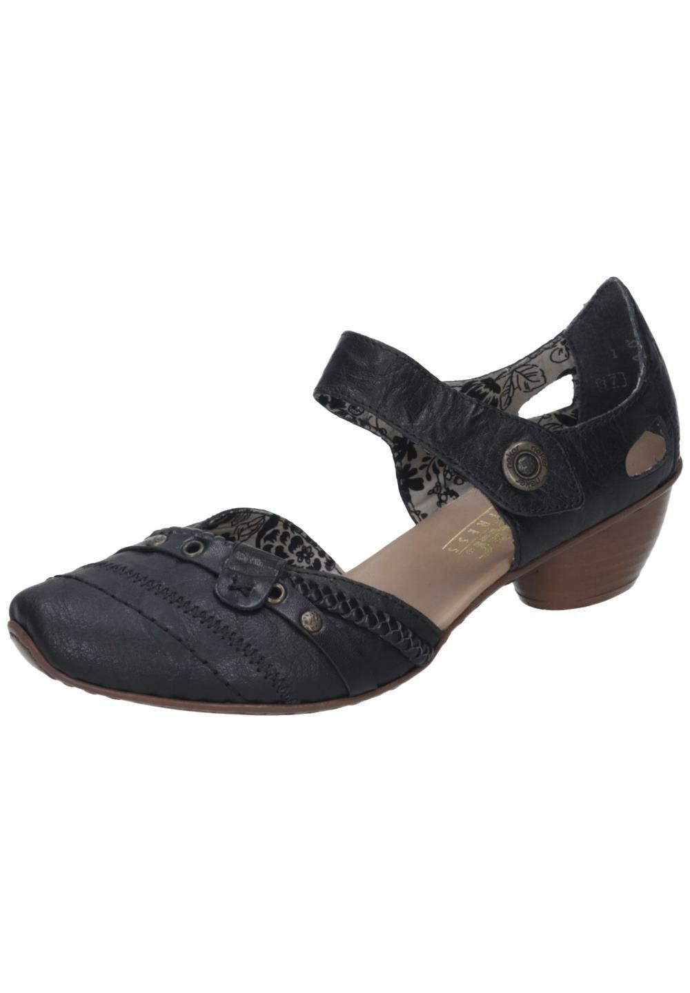 Rieker 43702 01 Klettverschluss schwarz Spangenpumps Damen Rieker 43702 01 Klettverschluss schwarz Spangenpumps Damen