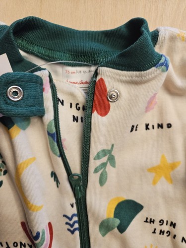 NWT HANNA ANDERSSON NURTURE NATURE ORGANIC ZIPPER SLEEPER PAJAMAS 75 12-18 M - Picture 3 of 8