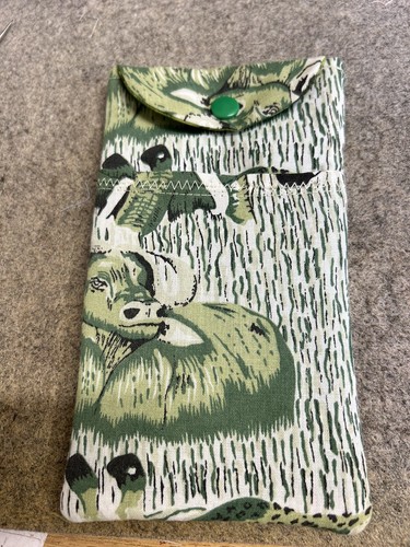 Wild Animal HANDMADE PADDED PHONE CASE POUCH With Front & Back Pouch. - Picture 4 of 8