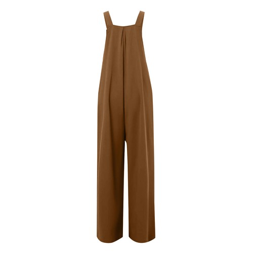 Damen weites Bein langer Jumpsuit Overall Tasche Latzhose Strampler Playsuit - Bild 13 von 77