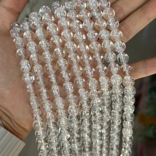 Cuentas gemas de azeztulita de cuarzo natural agrietado del Himalaya de 8/10 mm para hacer joyas - Imagen 7 de 7