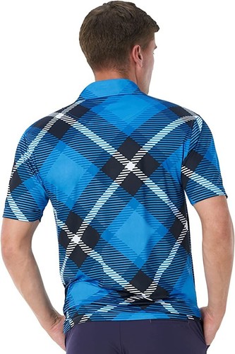 Herren Royal and Awesome Golf Polo Shirt Performance Big Blue Tartan Top S - XXL - Bild 5 von 8