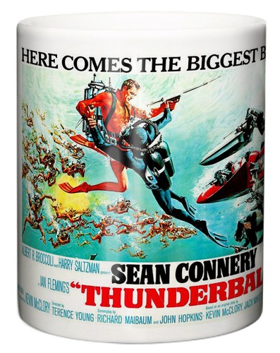 Thunderball poster completo James Bond film Sean Connery 1965 tazza caffè regalo - Foto 2 di 4