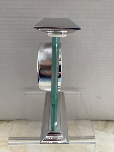 Howard Miller Clifton Table Mantel Desk Clock Glass Metal 645641 Modern Works - Picture 7 of 11