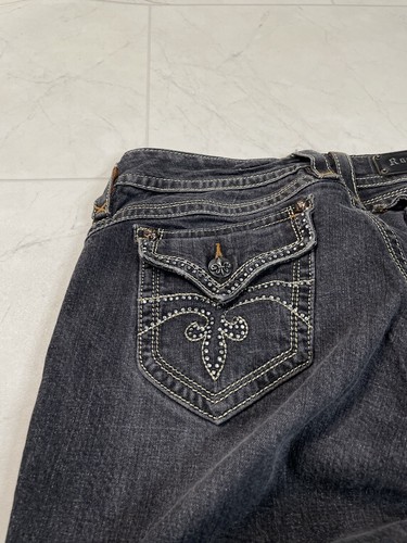 Pantalones de mezclilla con hebilla de goteo Rock Revival vintage raros EE. UU. 32 USADOS EN EXCELENTE ESTADO - Imagen 3 de 7