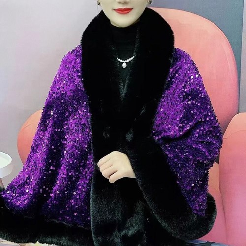 Ethnic Style Plush Shawl Autumn Winter Thicken Cardigan Cape Cloak Outer - Picture 9 of 22