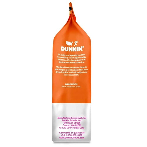 Dunkin' Original Blend Ground Coffee Beans Medium Roast Rich Arabica Pack 453g - Picture 2 of 4