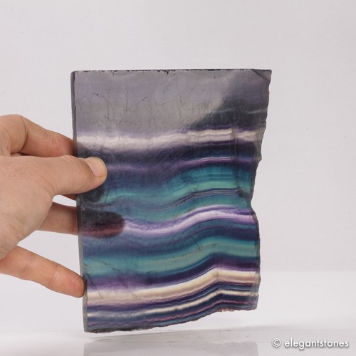 660g Large Rainbow Fluorite Slab Natural Crystal Polished Slice Healing Decor - Picture 9 of 12