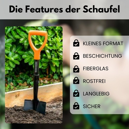 Black&Decker Auto-Spaten Gartenschaufel Gärtnerspaten Gartensparten orange - Bild 4 von 5