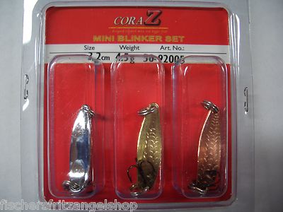 Cormoran Cora Z Mini Blinker 3er-Set 3,2cm Kunstköder Spinner Angeln Angelgeräte