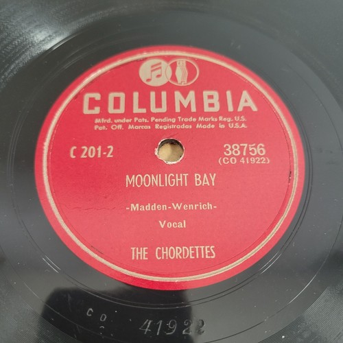 78 RPM 10" Chordettes Record When You Were Sweet Sixteen Moonlight Bay - Picture 2 of 6