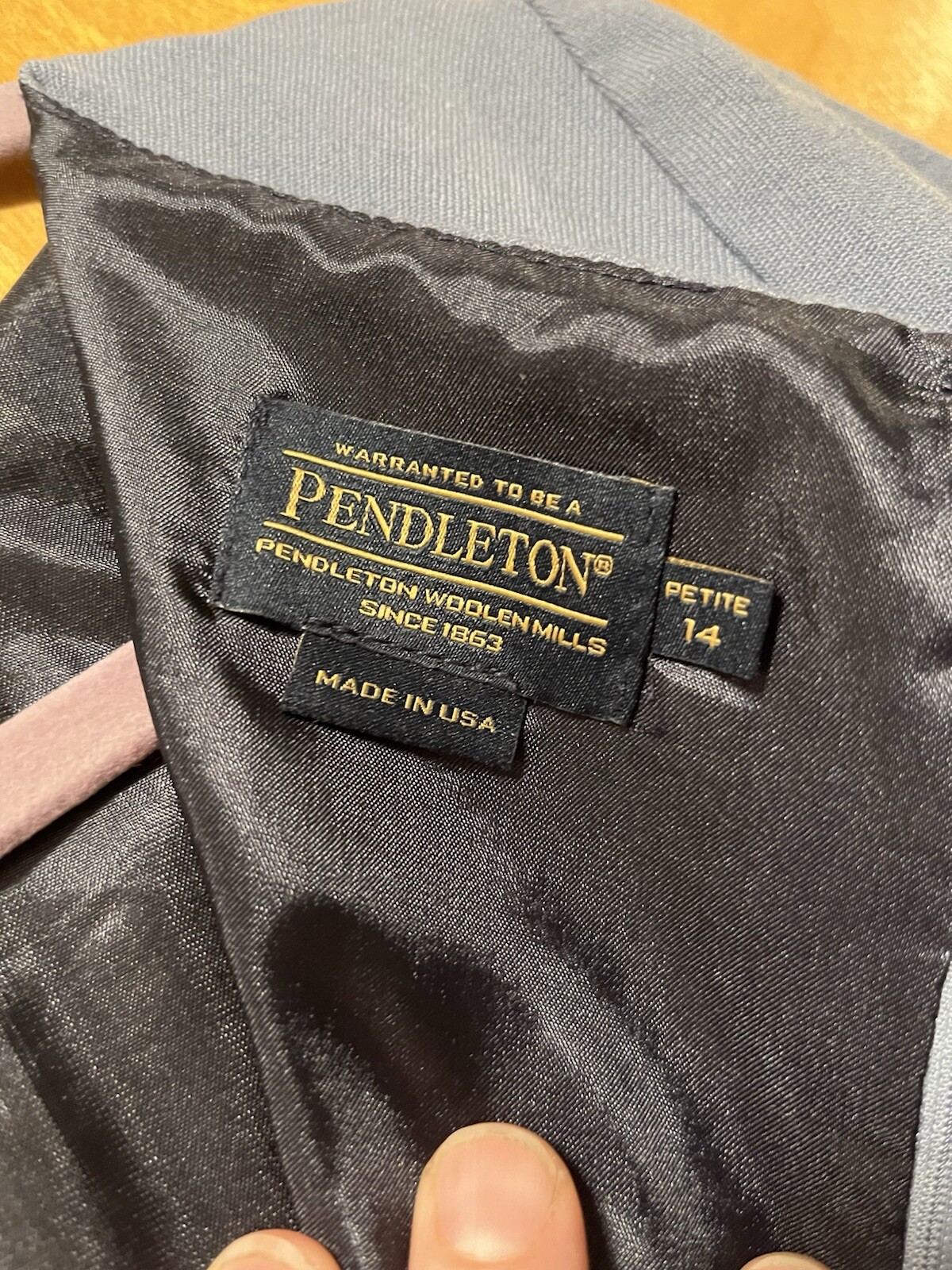 Pendleton Women's Grey Blue Solid with Pockets 10… - image 3