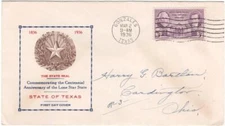 First day cover, Scott #776, Texas, Planty 25c, Eagle Cover Service cachet, 1936