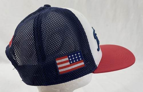 Titleist Flag Tour Players Performance USA Flag Golf Hat Navy Mesh Strapback GUC - Picture 4 of 8