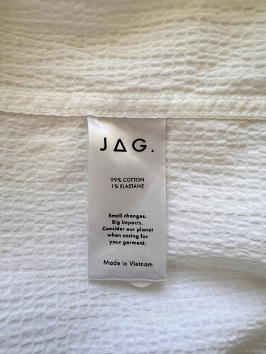 JAG Men’s Seersucker Nehru Collar Long Sleeve Shirt Size L BNWT - Picture 9 of 10