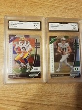 2020 Panini Prizm Joe Burrow , Justin Herbert GEM MINT GMA 10