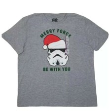 Star Wars Santa Storm Trooper T-shirt Adult L  Merry Force Be With You Tee