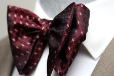 Camellucci Self-tied Bow Tie Men's 100%Silk Big Butterfly S633 Maroon Ornament