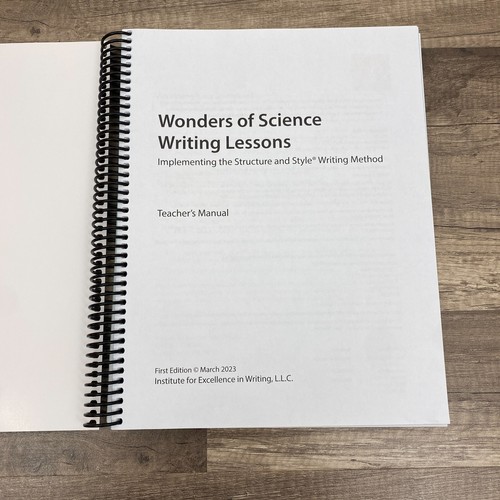 IEW Wonders of Science Writing Lessons Teachers Manual Only Structure and Style - Picture 3 of 7