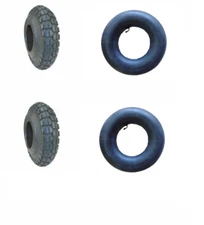 2-KNOBBY TIRES WITH 2-BENT  STEM TUBES  (^B103A) 530X450X6 2 PLY CHENG SHIN