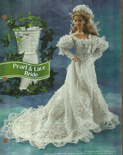 NEW PEARLS  LACE BRIDE DRESS FASHION DOLL ANNIE'S CROCHET PATTERN INSTRUCTIONS