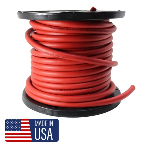 GP Car Audio 0 AWG 100% OFC Power/Ground Wire Red Lot Cut By The Foot - Picture 1 of 3
