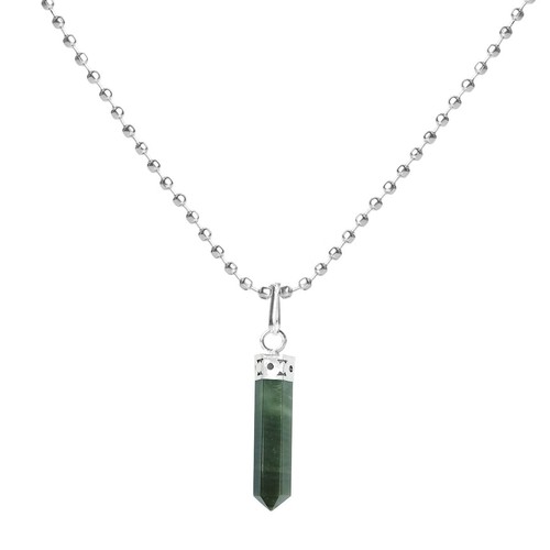 Crystal Pencil Pendant with Chain Natural Reiki Healing Stone Necklace 30-40MM - Picture 7 of 111