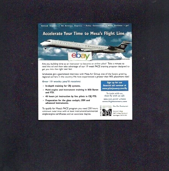 MESA AIRLINES US AIRWAYS PILOT TRAINING CRJ-900 AD | eBay