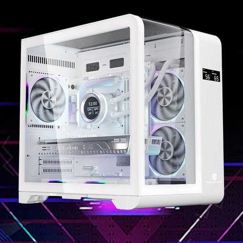 Transparent PC Case With CPU/GPU Temperature LED Display Desktop Computer Tower - Bild 9 von 14