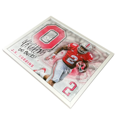 JK DOBBINS NCAA OHIO STATE BUCKEYES SIGNED AUTOGRAMM FOTO GERAHMT 16X20 JSA - Bild 5 von 9