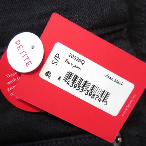 NWT SPANX 20326Q Petite Flare in Clean Black Pull-on Stretch Jeans S x 31 ½ - Picture 3 of 5