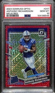 2023 Donruss Optic Red Mojo 247 Anthony Richardson RR Rated Rookie PSA 10 GEM
